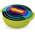 Joseph Joseph Nest 9 Nesting Bowls Set with Mixing Bowls Measuring Cups Sieve Colander, 9-Piece, Multicolored