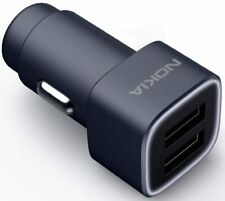 Genuine Nokia DC-301 Black Dual Twin USB In Car Charger