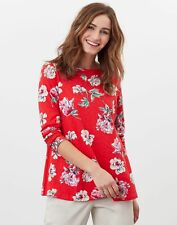 Joules Womens Harbour Light Swing Long Sleeve Jersey Top - Red Floral