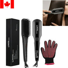 Hair Straightener Comb Electric LCD Auto Temperature Control Iron Brush Massager