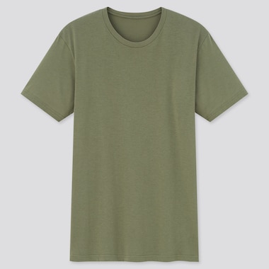 Dry Crew Neck Short-Sleeve Color T-Shirt, Olive, Medium