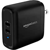 Amazon Basics 36W Two-Port USB-C Wall Charger for Tablets and Phones with Power Delivery - Black (non-PPS)