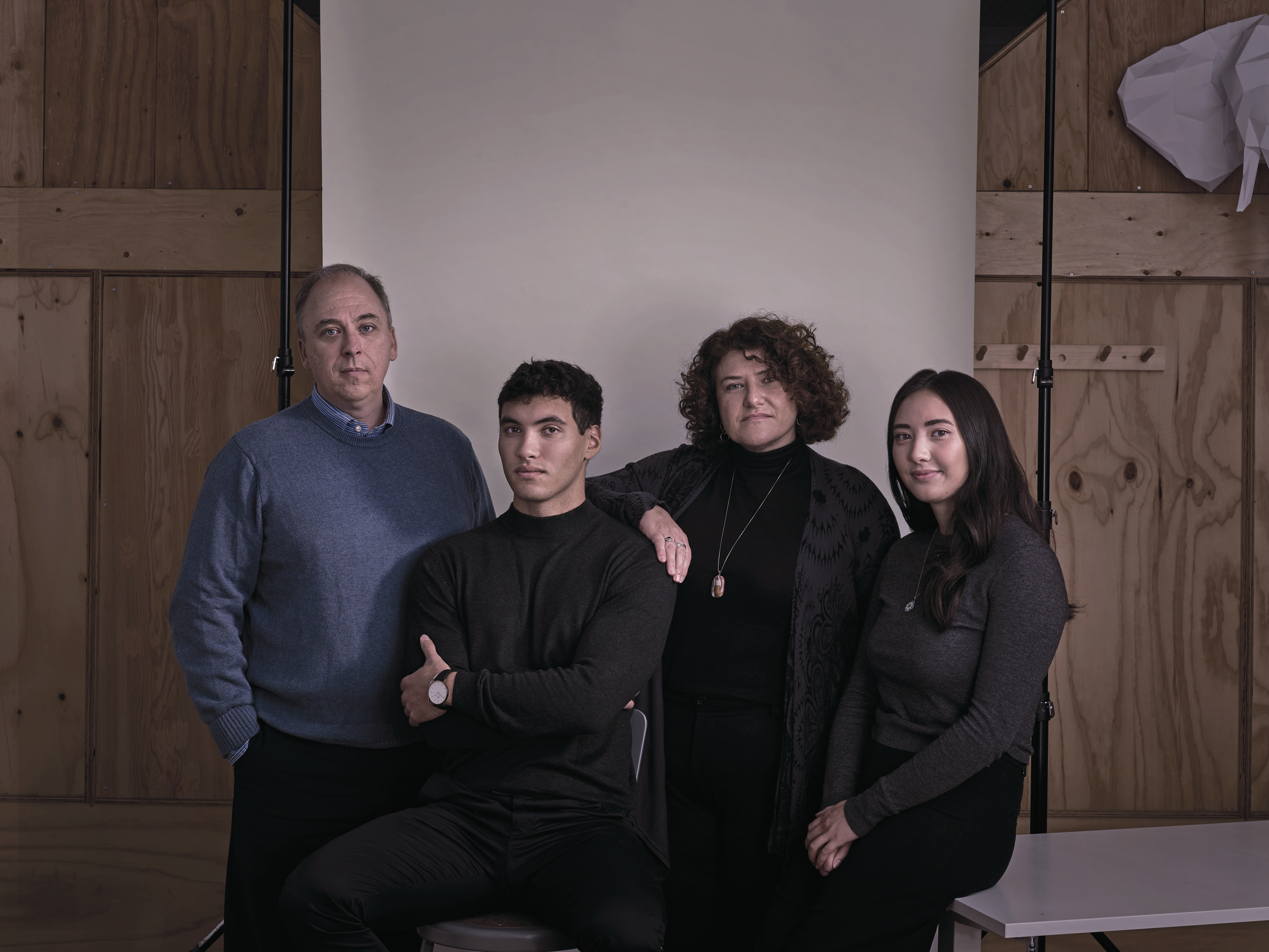 Thomas with his stepfather, Jeff, mother, Roz and sister, Christina; the family is weary but they still have a long fight ahead, even if the SCC rules in his favour. (Photograph by Clay Stang)