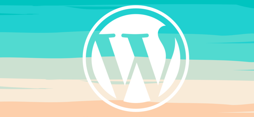 wordpress logo on colored background