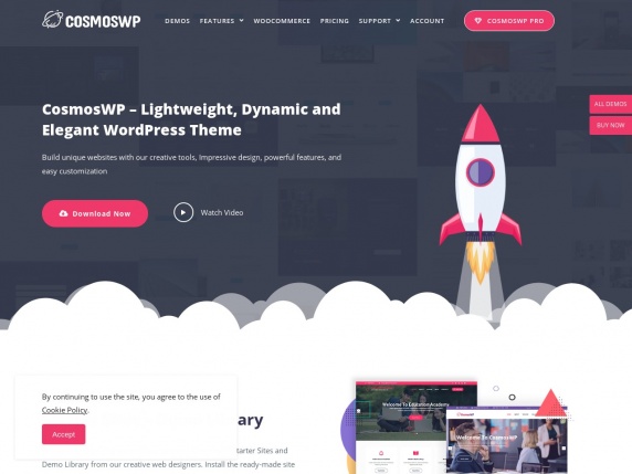 CosmosWP homepage