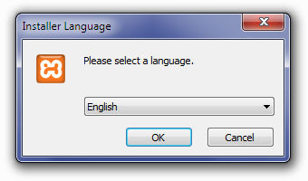 Installing XAMPP: Select Your Language Screen