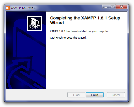 Installing XAMPP: Completing The XAMPP Setup Wizard Screen