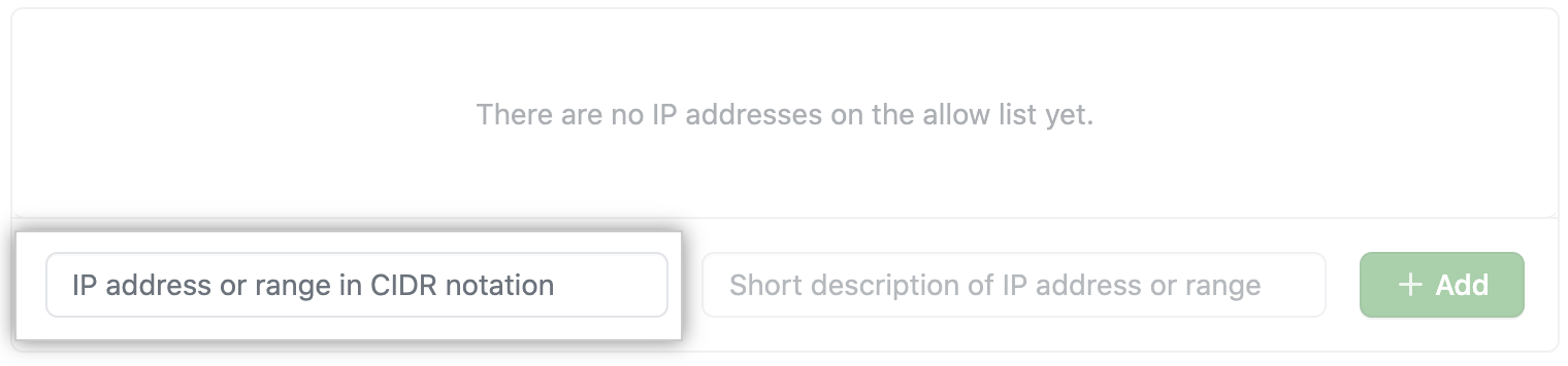 Key field to add IP address