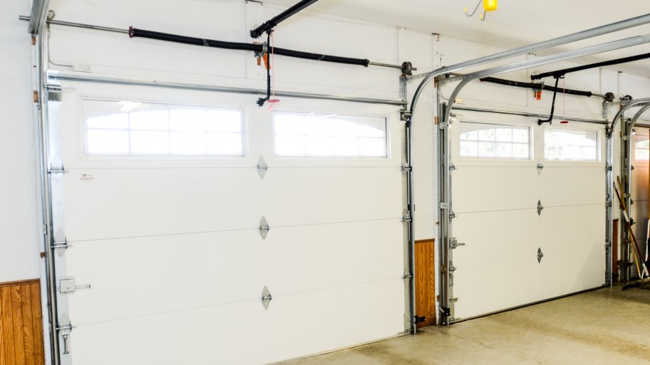 Interior side of two white garage doors (Photo by Summer Galyan)