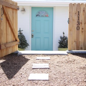 fence opening to front door