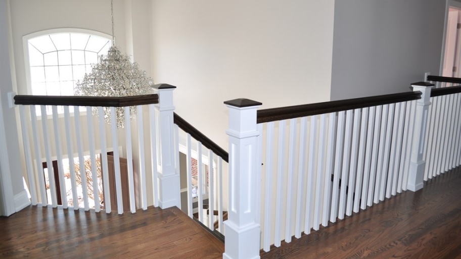 white wood staircase foyer