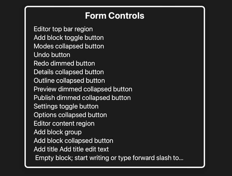 Navigating through form controls and landmarks using the VoiceOver Rotor