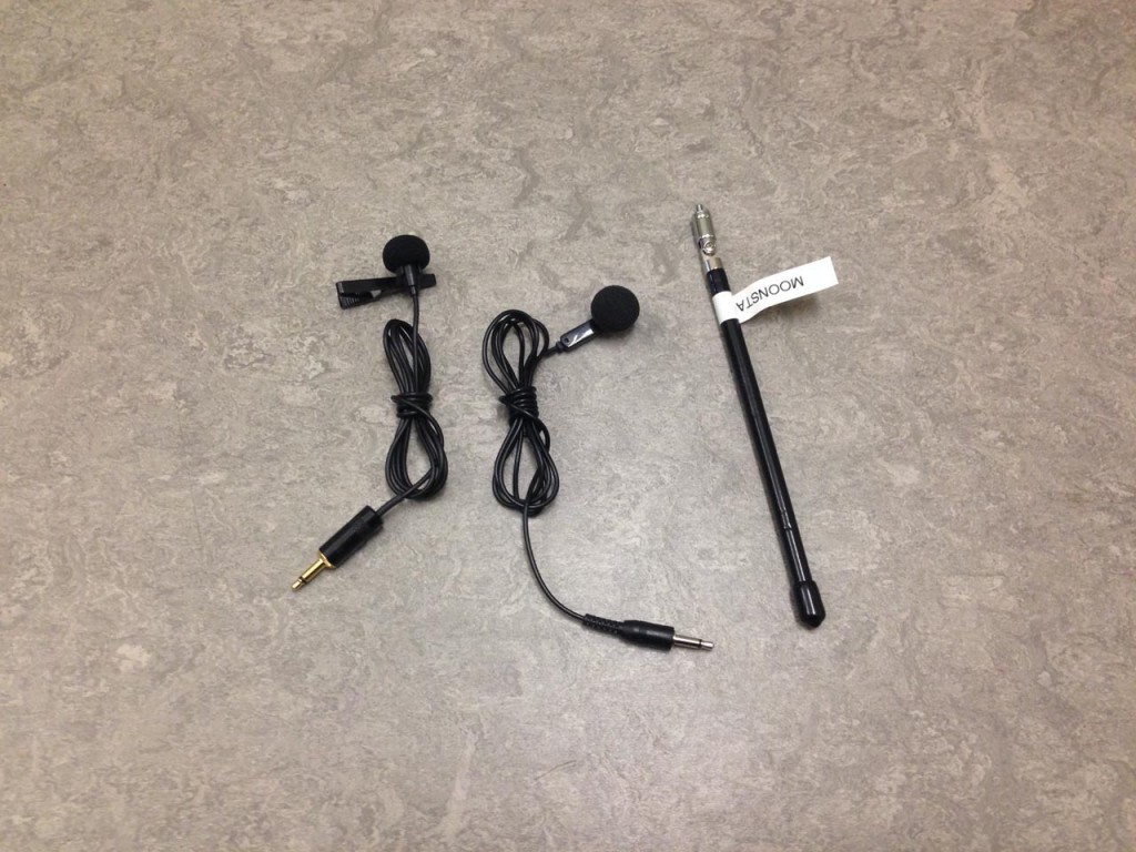 Wireless Mic, antenna, and ear bud