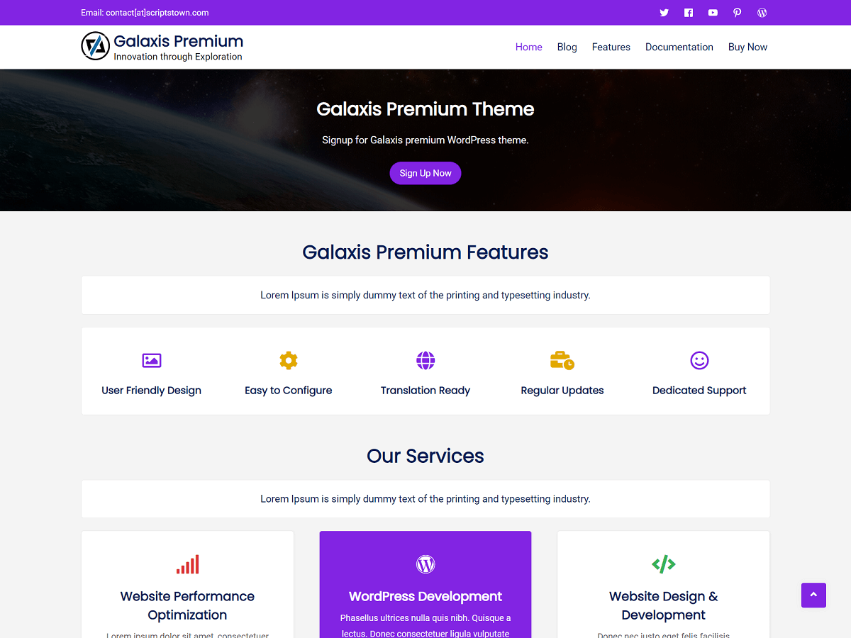 Galaxis Premium - WordPress Theme