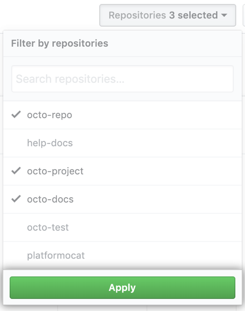 Choose repositories to view org insights