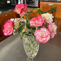 a vase of flowers on a table