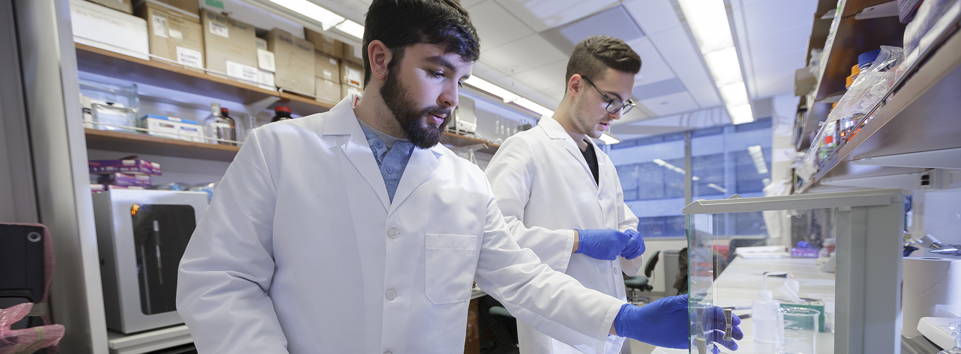 Men in a science lab