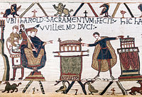 Bayeux Tapestry scene23 Harold sacramentum fecit Willelmo duci.jpg