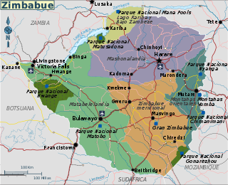 Zimbabwe regions map-es.svg