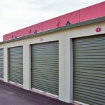 row of individual storage units in one facility