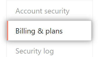 Billing & plans settings