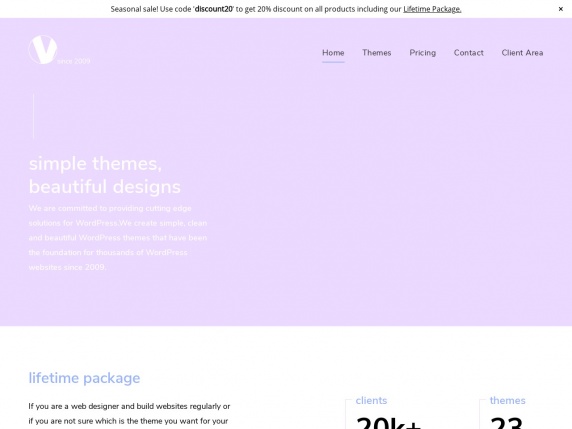 ViVA Themes homepage