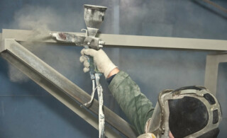 powder coating in a studio