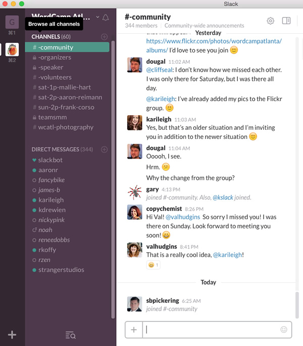 Slack Screenshot - See Other Channels