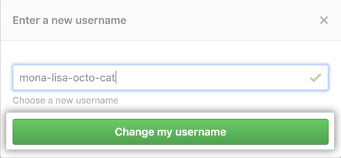 Change Username warning button