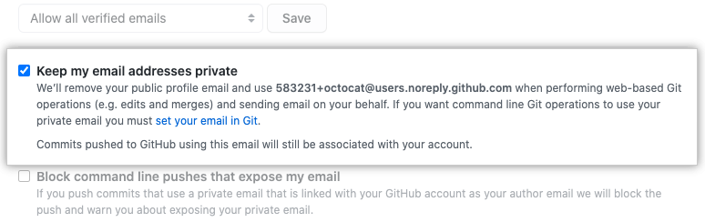 Image of checkbox to keep your email address private