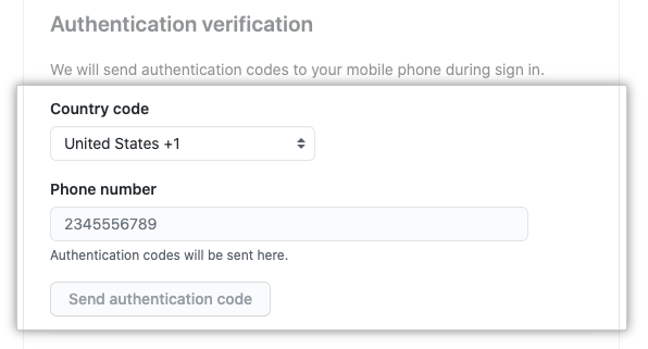 2FA SMS screen