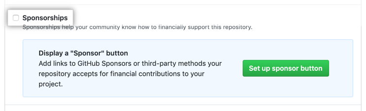 Checkbox to enable Sponsorships