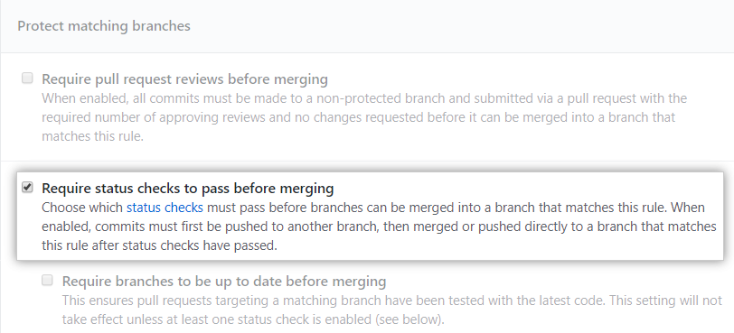 Required status checks option