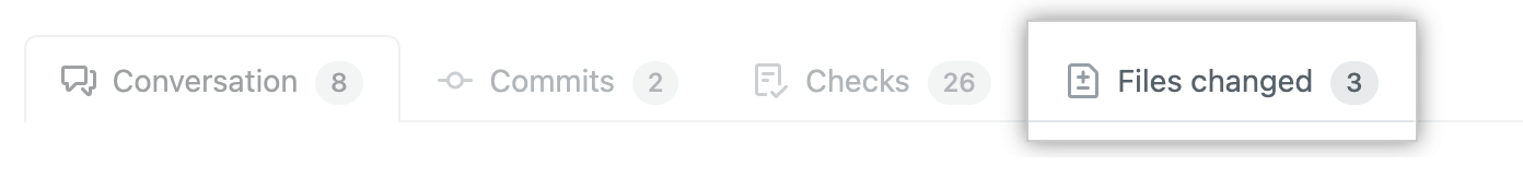 Pull Request Files changed tab