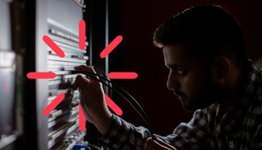 Man working on an RTMP server