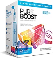 Pureboost Clean Energy Drink Mix. No Sugar. No Sucralose. Healthy Energy Loaded with B12, Antioxidants, 25 Vitamins,...