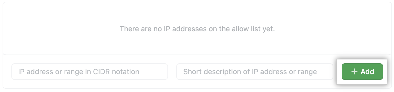 Add allowed ip address button