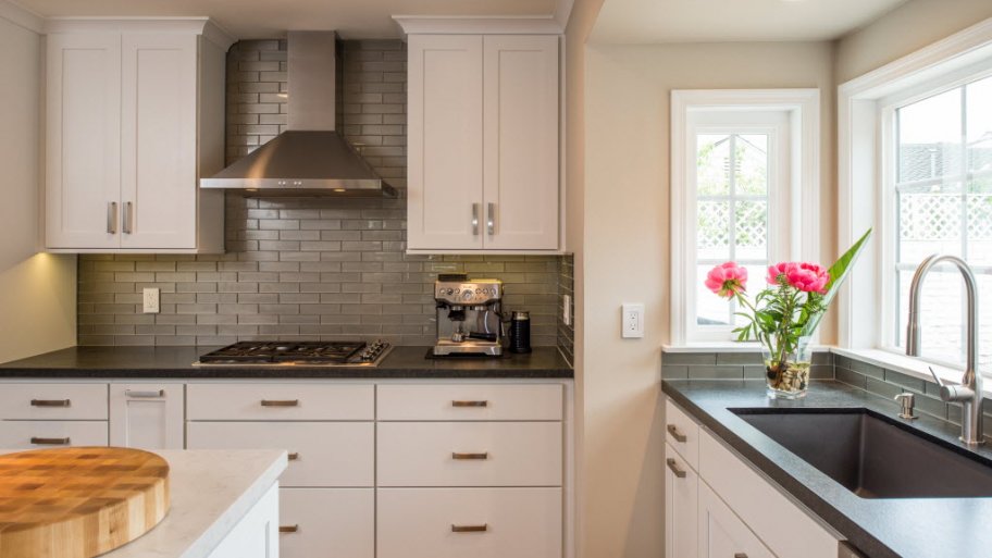 white cabinets, remodeled kitchen