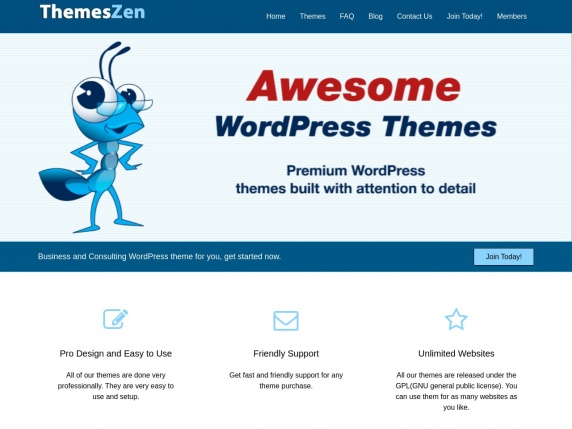 Themes Zen homepage