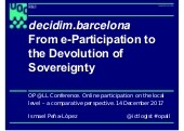 decidim.barcelona, from e-Participation to the Devolution of Sovereignty