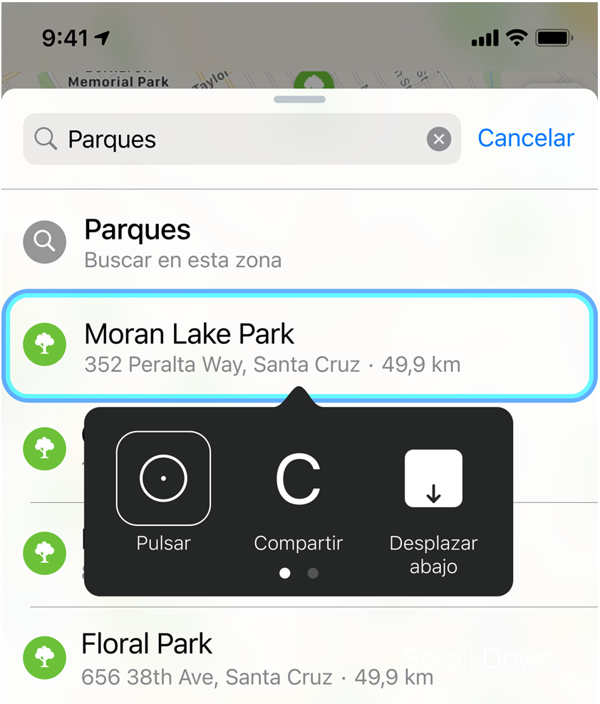 Navegación en Mapas de Apple con Control por Botón