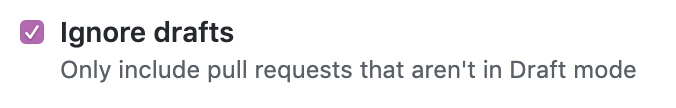 Ignore draft pull requests checkbox