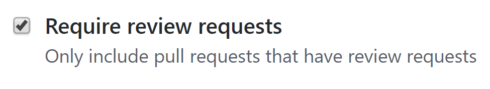 Ignore pull requests with no review requests checkbox