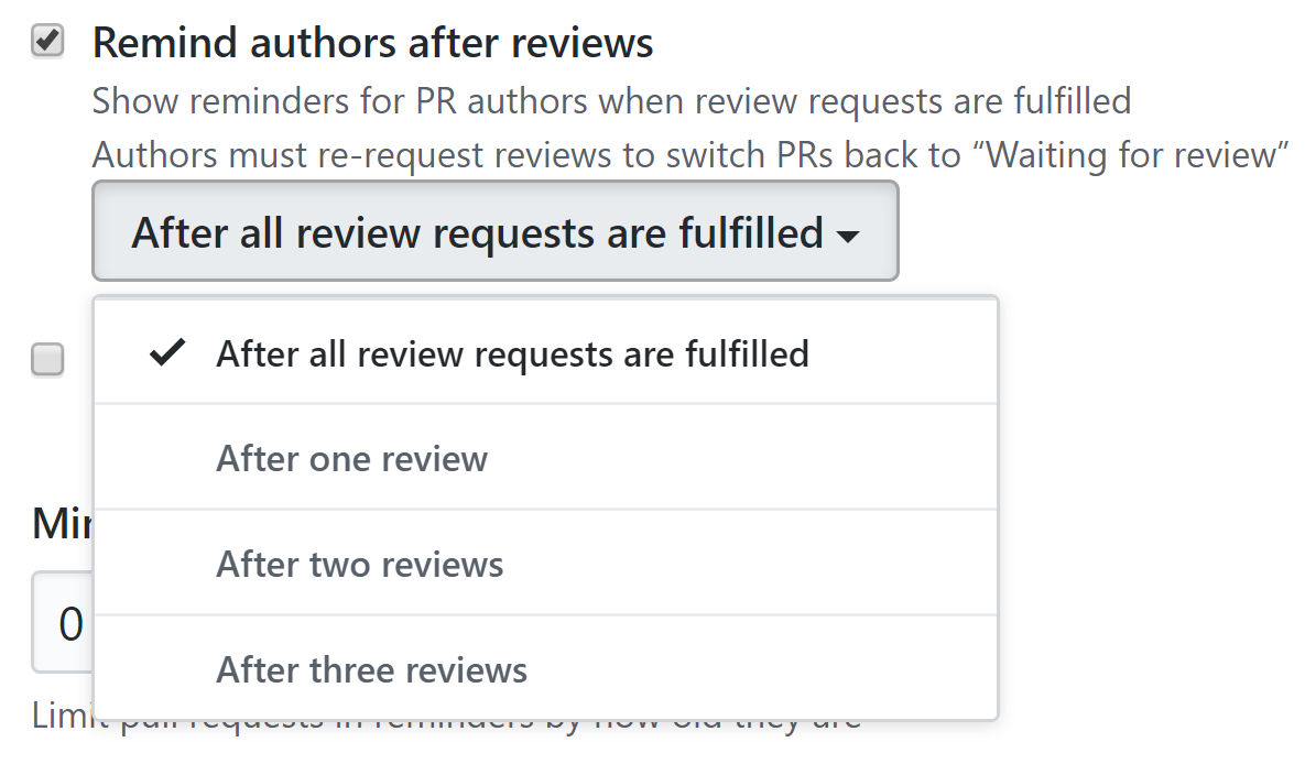 Remind authors after reviews checkbox