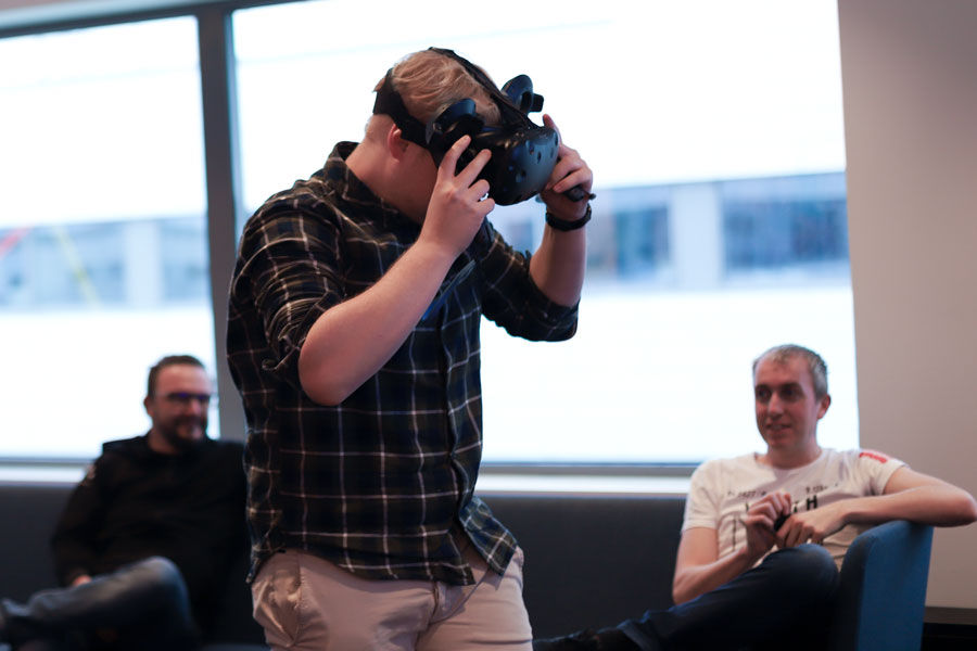 Man playing VR games