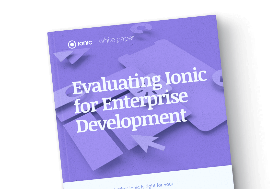 front cover of evaluating ionic for enterprise development white paper