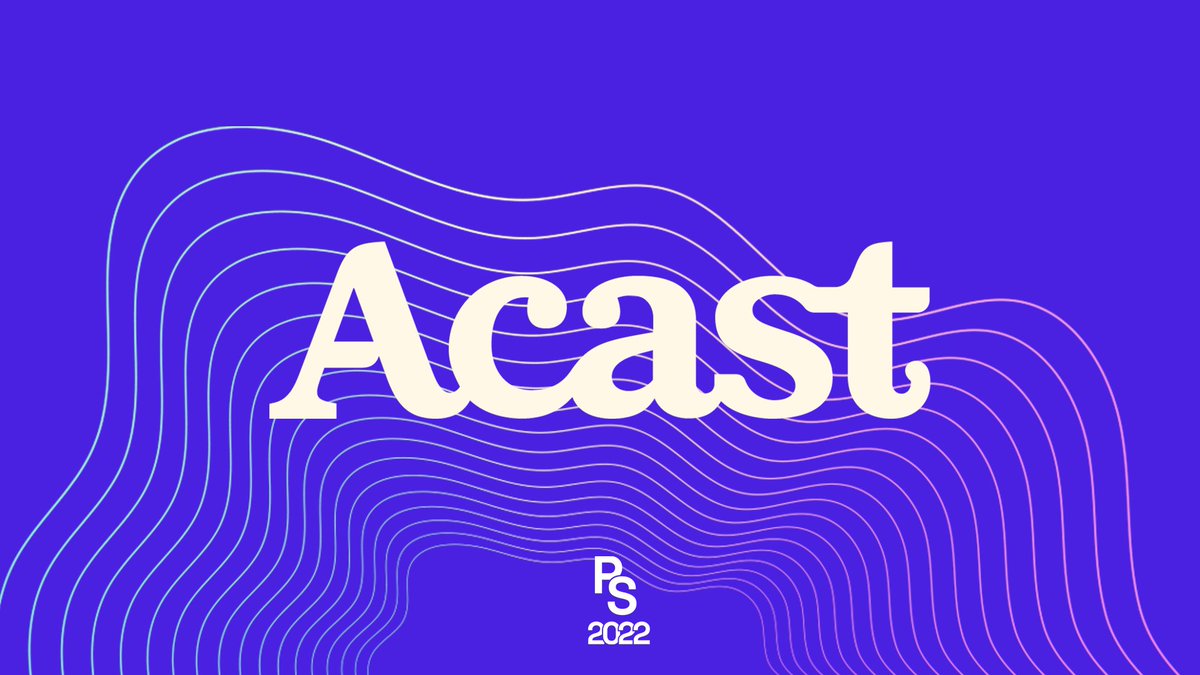 Acast white logo on blue background