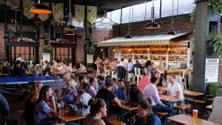 Travel stories and tips (with drinks) at The Standard Hotel Biergarten