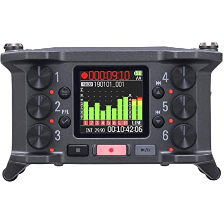 Zoom F6 Field Recorder/Mixer, Professional Field Recording, Audio for Video, 32-Bit Float Recording, 14 Channel Recorder, 6 XLR Inputs, Timecode, Ambisonics Mode, Battery Powered, iOS Wireless Control