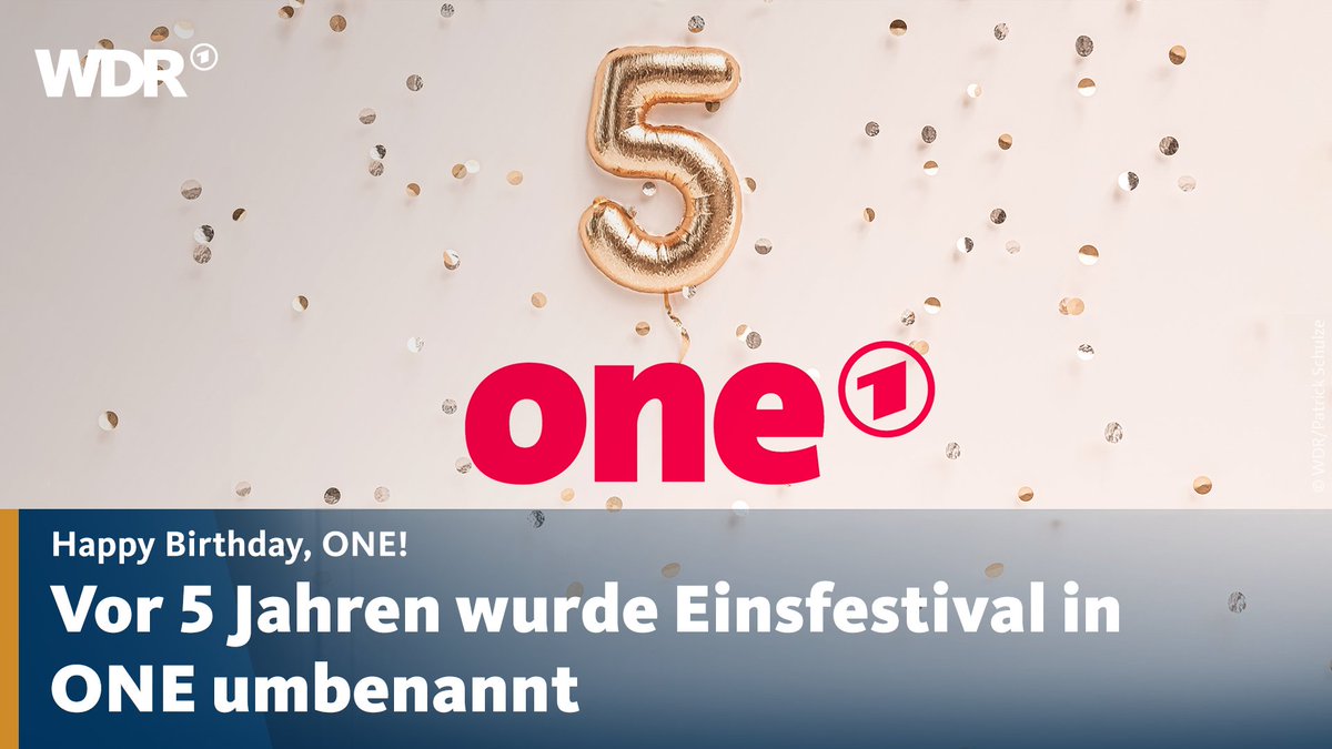 Bild: Geburtstags-5. Text: Happy Birthday, ONE! Vor 5 Jahren wurde Einfestival in ONE umbenannt